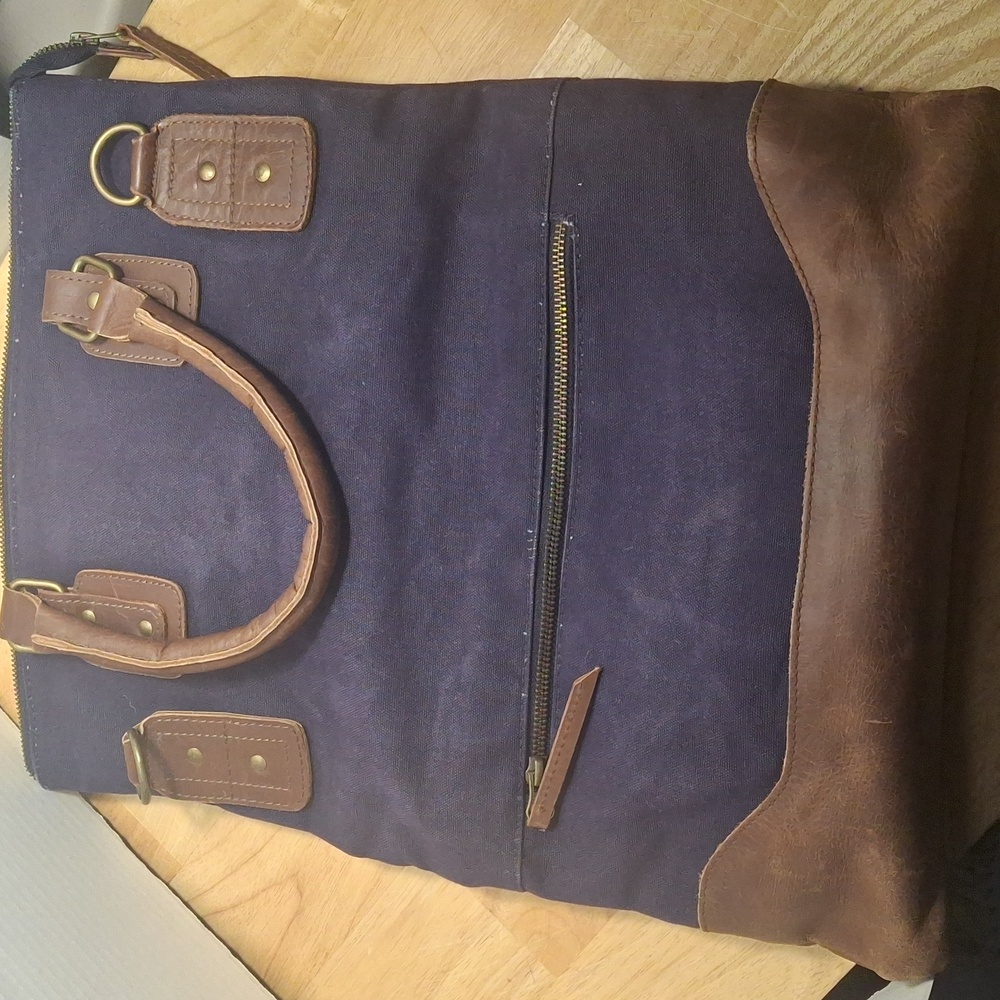 United By Blue Brown and Blue Bag Eco-Friendly Design